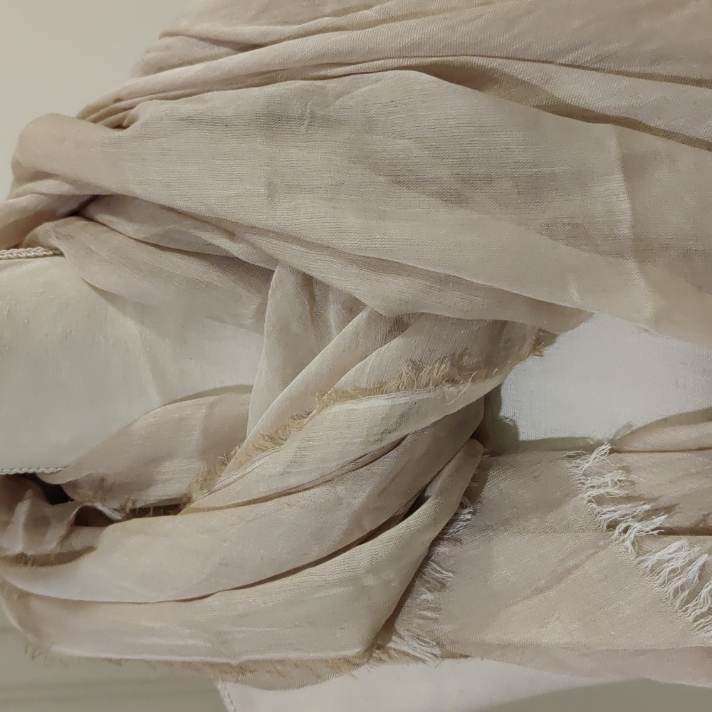 Modal & Silk Scarf Nordstrom Elegant Wrap Chic Beige Sand Scarf LightweCross-dye - Picture 4 of 6